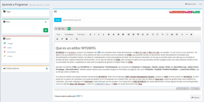 Editor WYSIWYG para ASP